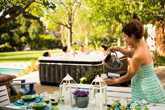 quality family time in a cold water hot tub with CoolZone