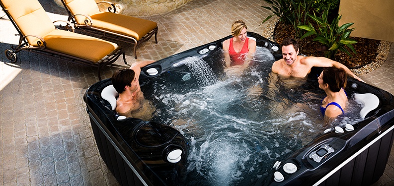 a group of friends learns that laundry soap and detergent is detrimental to hot tub water quality