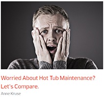 a man worries about the difficulties of managing hot tub maintenance